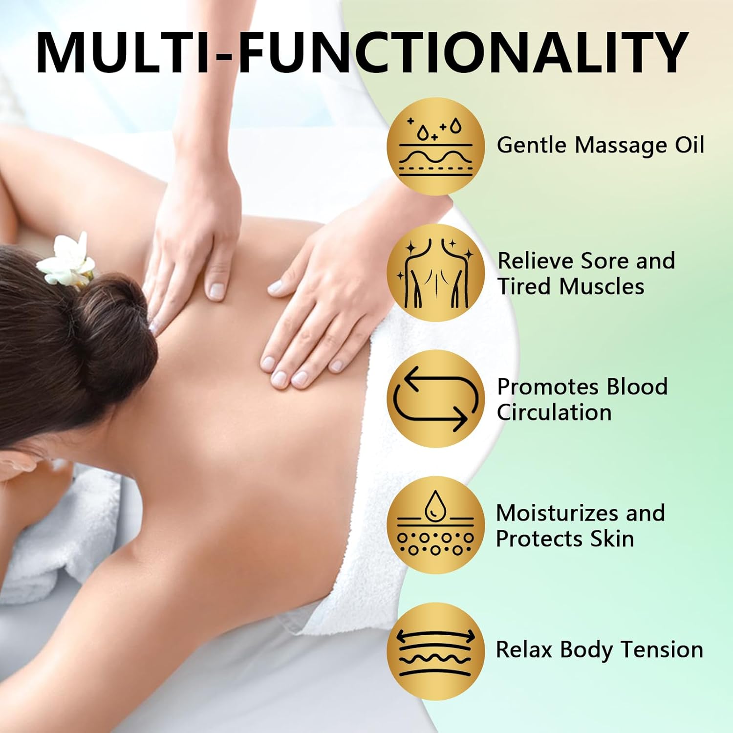 Sore Muscle Massage Oil for Massage Therapy, with Massage Roller Ball & Thumb Saver Massager, Body Massage Oil for Muscle Relaxing, Soothes Joints & Muscles with Arnica, Lavender Oil(8 Fl Oz)-Velvo Beauty