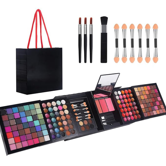 177 Colors Professional Makeup Kit for Women Girls Full Kit Gift Set with Mirror All in One Make up Palette Included Eyeshadow Powder Eye Shadow Gel Lip Gloss Concealer Eyebrow Powder Blush Brushes-Velvo Beauty