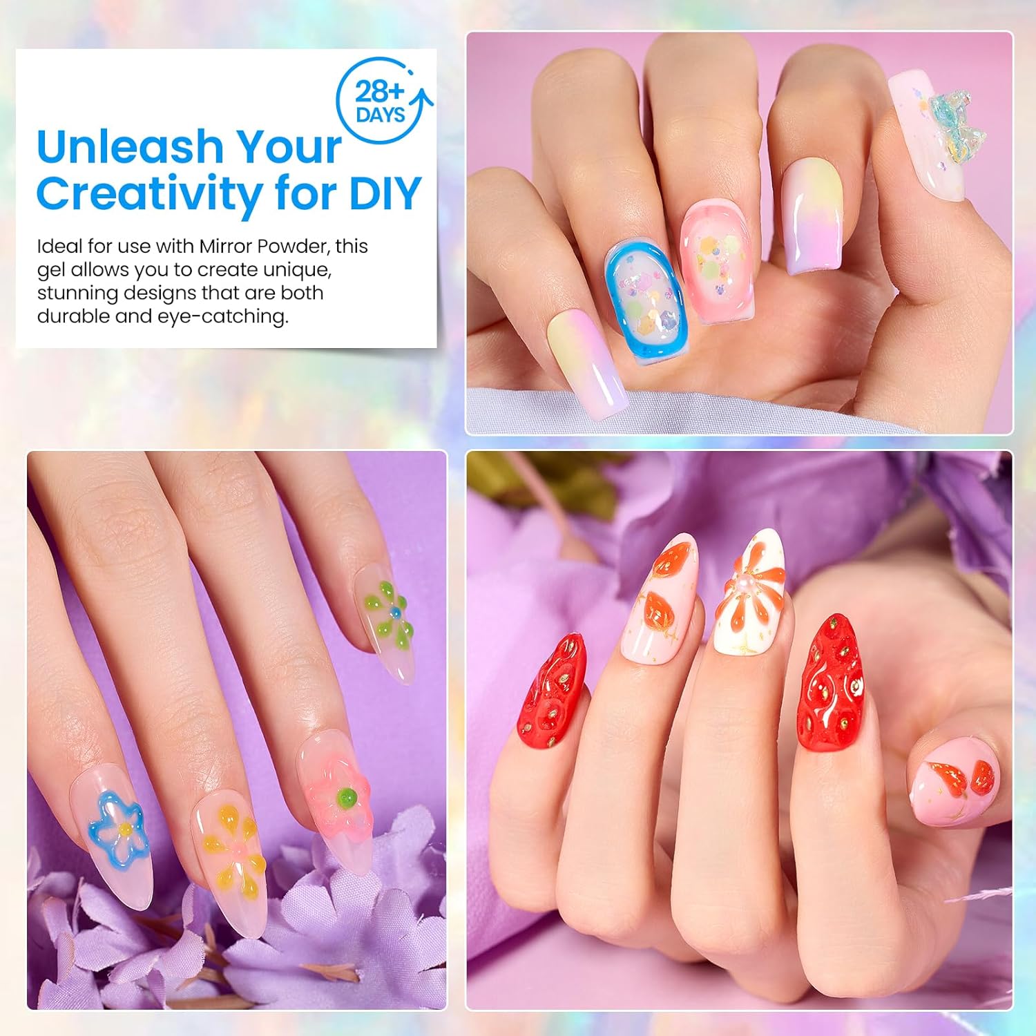 Beetles Sculpting Gel 3D Gel for Nail Art - 6 Colors No Wipe Nail Polish Rhinestone Nail Art Glue for Drawing Molding Sculpture Jewelry Decoration Manicure DIY Design-Velvo Beauty