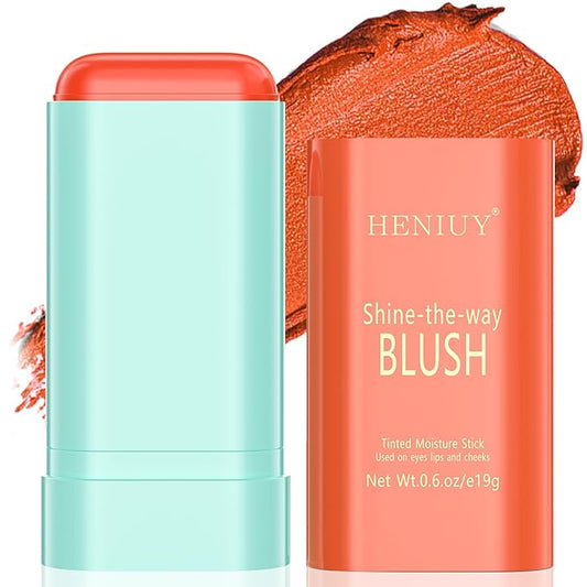 Orange Blush, Multi-Use Blush Stick, Cream Blush for Cheeks, Long Lasting and Waterproof, Natural-Looking Stick Blush for All Skin, Makeup Blush, Coral Orange-Velvo Beauty