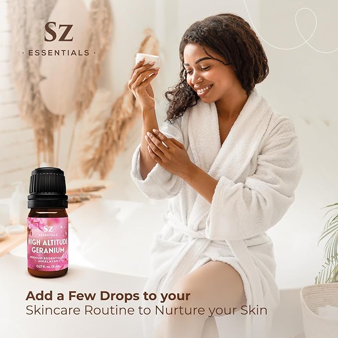 High Altitude Geranium Essential Oil – 100% Pure & Natural, Grown in The High-Altitude – Aromatherapy, Home Use – Therapeutic Grade & Vegan – 5 mL-Velvo Beauty