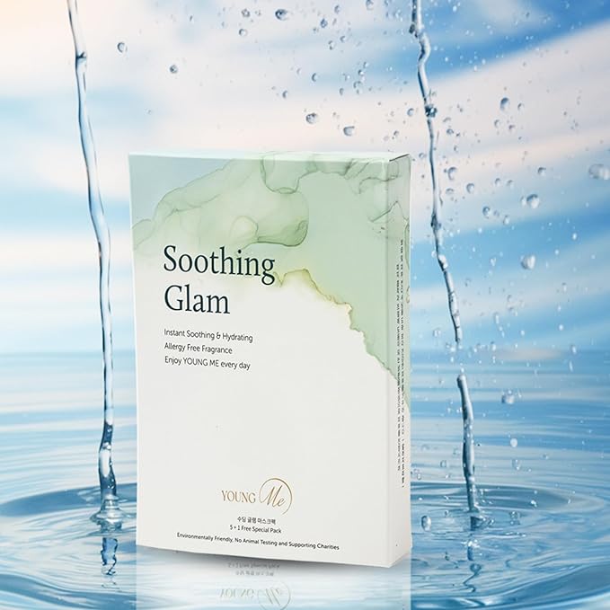 YoungMe Soothing Glam Facial Sheet Mask – 6-Pack | Hydrating & Moisturizing Korean Skin Care for Sensitive & All Skin Types-Velvo Beauty