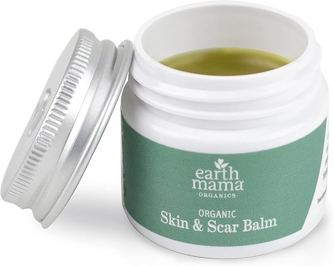 Earth Mama Organic Skin & Scar Balm |C-Section Recovery Skin Care, Pregnancy Stretch Mark Scar Cream with Organic Jojoba Oil, Tamanu Oil & Gotu Kola (2-Pack)-Velvo Beauty