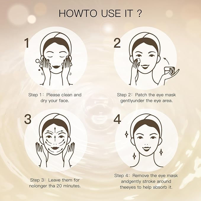 Under Eye Patches for Puffy Eyes: 60PCS Collagen Eye Gels Pads - 24K Gold Under Eye Mask - Reduce Dark Circles & Bags - Skin Eye Care Products-Velvo Beauty