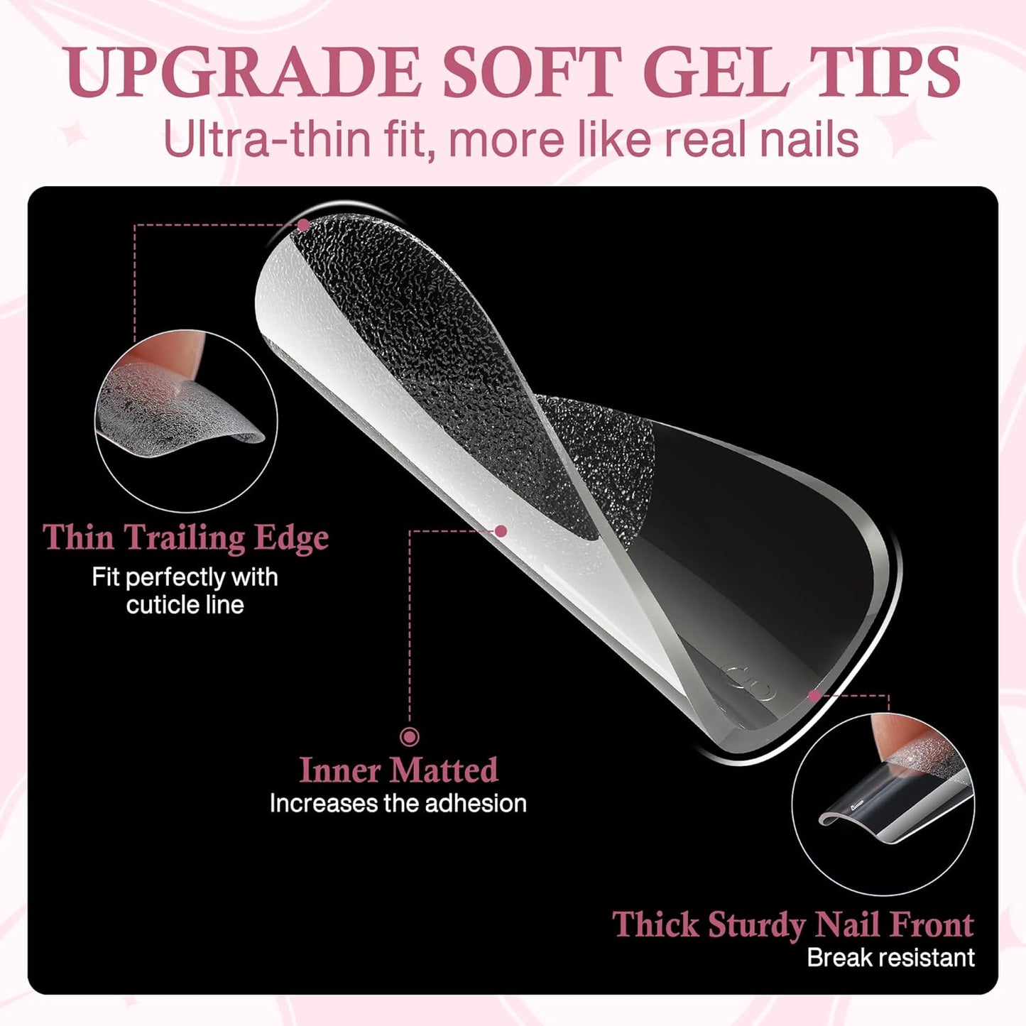 Nail Tips Square: 504pcs Pre-etched Square Press on Nails Clear Full Cover Fake Nails for French Nail Extension Salon Home DIY 12 Sizes Gel Tips-Velvo Beauty