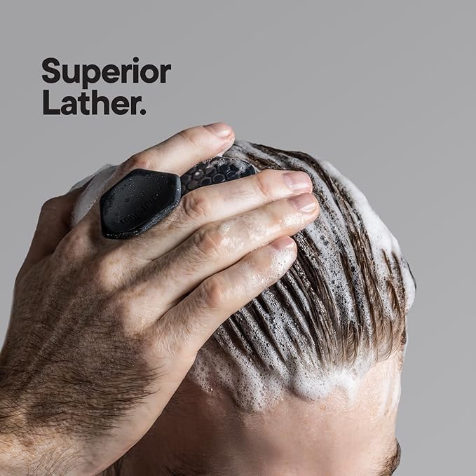 TOOLETRIES Scalp Scrubber - Silicone Exfoliating Hair Scrubber for Men, Bath & Shower Accessories - Durable Scalp Massager That Boosts Circulations & Strengthens Hair - Charcoal-Velvo Beauty