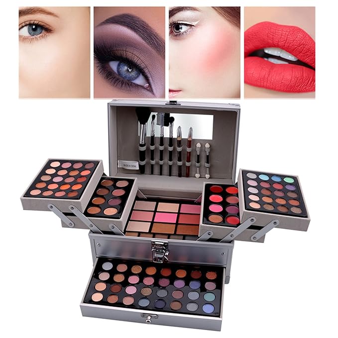 132 Colors All-in-one Makeup Palette Cosmetic Contouring Kit Gift Box Combination with Eyeshadow, Cream Concealer, Eyebrow Powder, Lip Gloss, Blush and Face Pressed Powder-Velvo Beauty