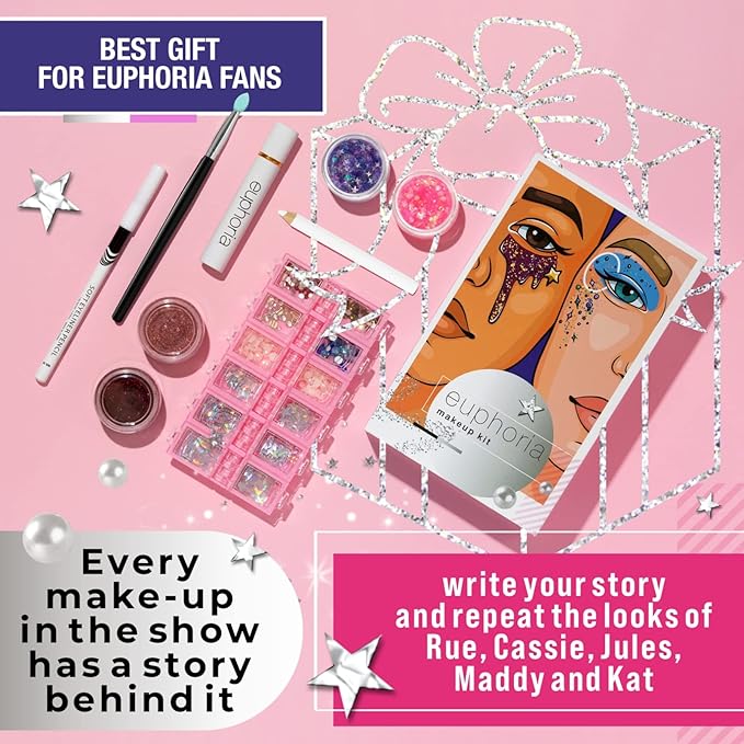 Euphoria makeup kit with glitter and gems/Professional makeup set-Velvo Beauty