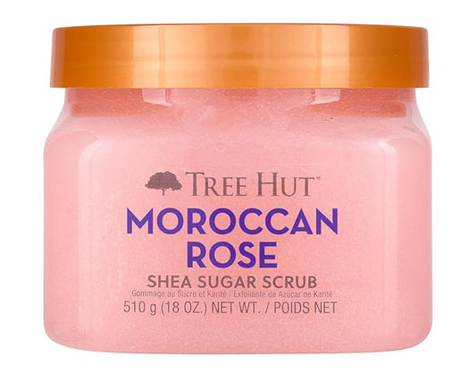 Tree Hut Shea Sugar Scrub - Moroccan Rose - 18 oz - Exfoliating Body Scrub for Smooth, Glowing Skin - Made with Real Sugar and Shea Butter-Velvo Beauty