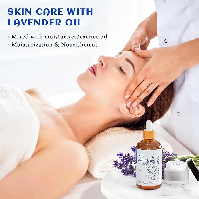 HIQILI Lavender Essential Oil - 100% Pure Undiluted, for Aromatherapy Diffuser at Room & Office, Relax Mind and Better Sleep, Therapeutic Grade | 100ML with Glass Dropper-Velvo Beauty