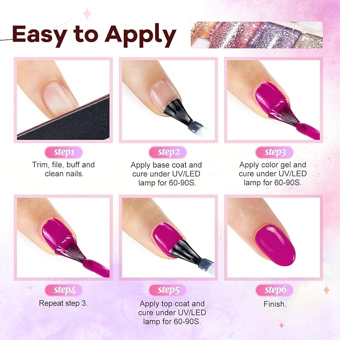 JODSONE 100 PCS Gel Nail Polish Starter Kit with U V Light 95 Colors Macarons Combined with Dark Colors Nail Gel No Wipe Base Coat Top Matte Coat Long Lasting Shine-Velvo Beauty