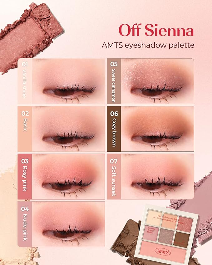 AMTS Eyeshadow Off Sienna & Misty Lavender Palettes Set, Valentine's gifts for teen girls, women | Matte Shimmer Metallic, Long Lasting-Velvo Beauty