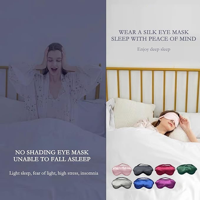 Silk Eye mask for Sleeping Light Blocking for Bedroom, Plane Travel Satin Sleep mask Women Mens,Blackout to Help You deep Sleep (Green)-Velvo Beauty