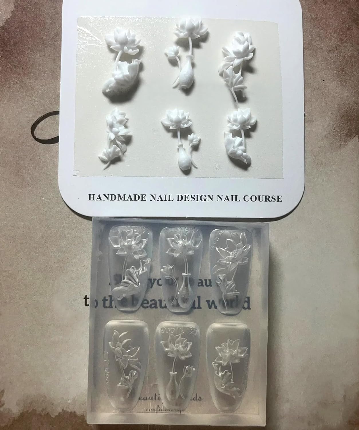 3D Lotus Flower Nail Art Silicone Molds Classic Floral Lotus Leaf Carving Template Resin Mould Nail Tool for Women Girls Manicure DIY Design-Velvo Beauty