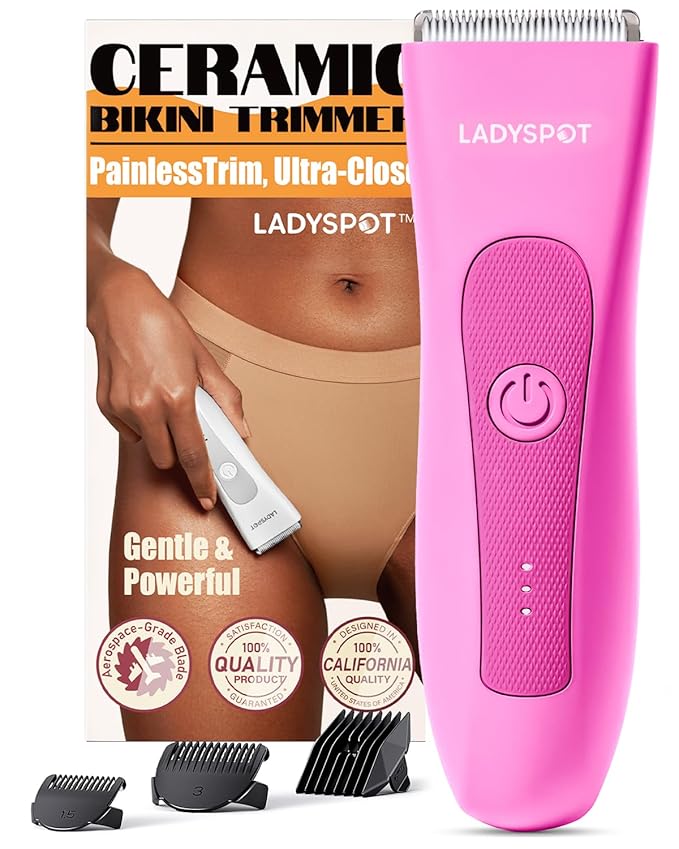 LADYSPOT™ Hair Shaver for Women, Shaving Sets with 3 Gurad and Replaceable Ceramic Blade Heads, No Nick, No Cut, No Razor Burn, Waterproof Wet/Dry, 90 Minutes Shaving (Women-Rosered-Version)-Velvo Beauty