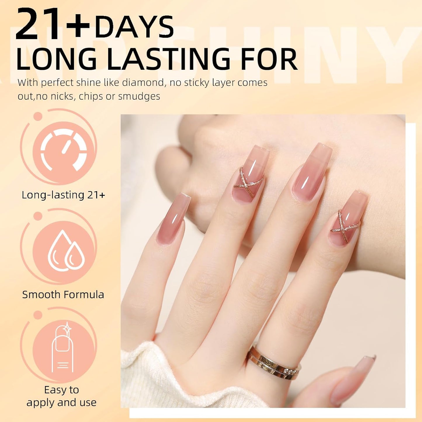 Major Dijit Base and Top Coat Nail Polish Set, 2Pcs No Wipe Shiny Top Coat for Fingernail Air Dry Clear Nail Polish Long Lasting Nail Protective DIY at Home (Base Coat Shiny Top Coat, 10 ML)-Velvo Beauty