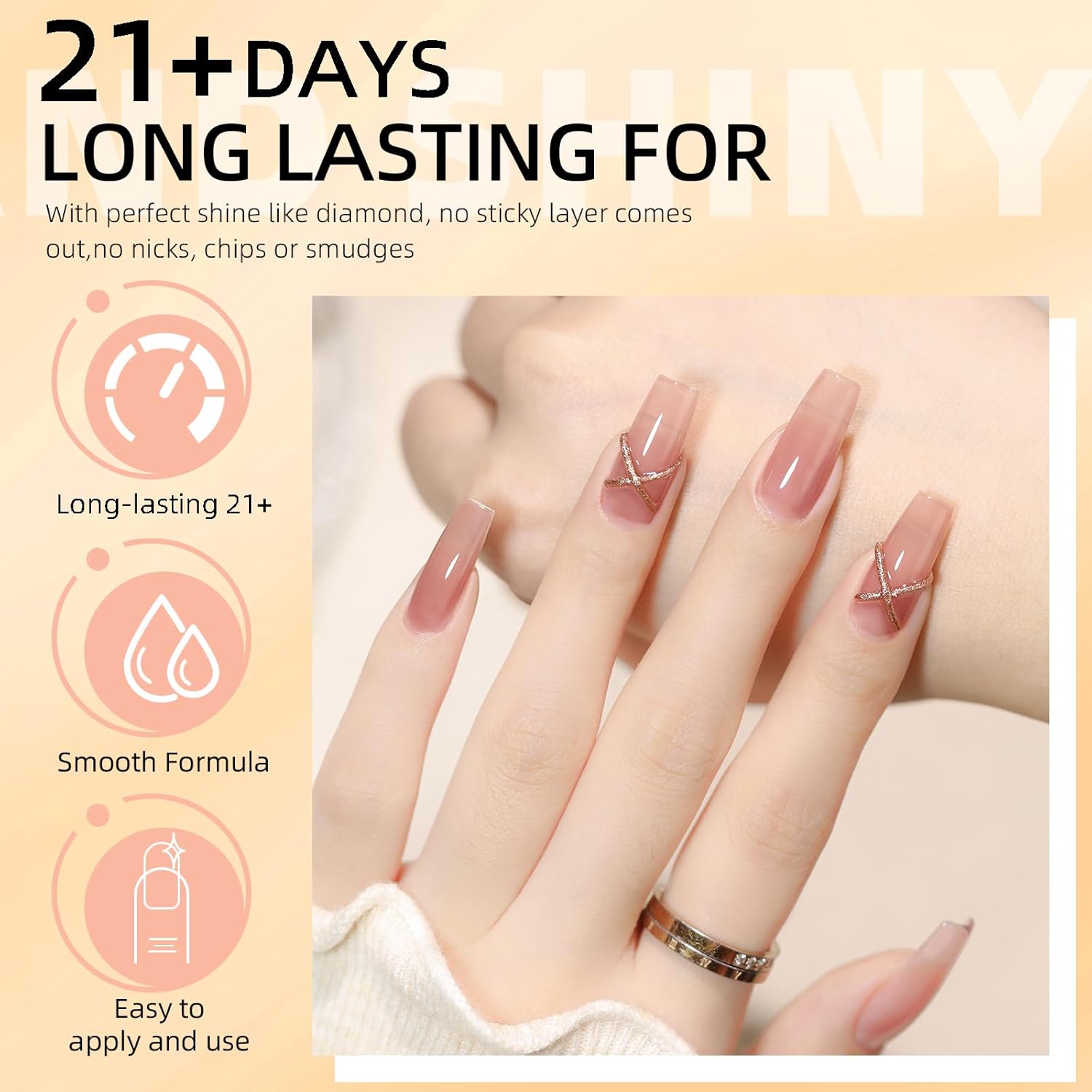 Major Dijit Base and Top Coat Nail Polish Set, 2Pcs No Wipe Shiny Top Coat for Fingernail Air Dry Clear Nail Polish Long Lasting Nail Protective DIY at Home (Base Coat Shiny Top Coat, 10 ML)-Velvo Beauty