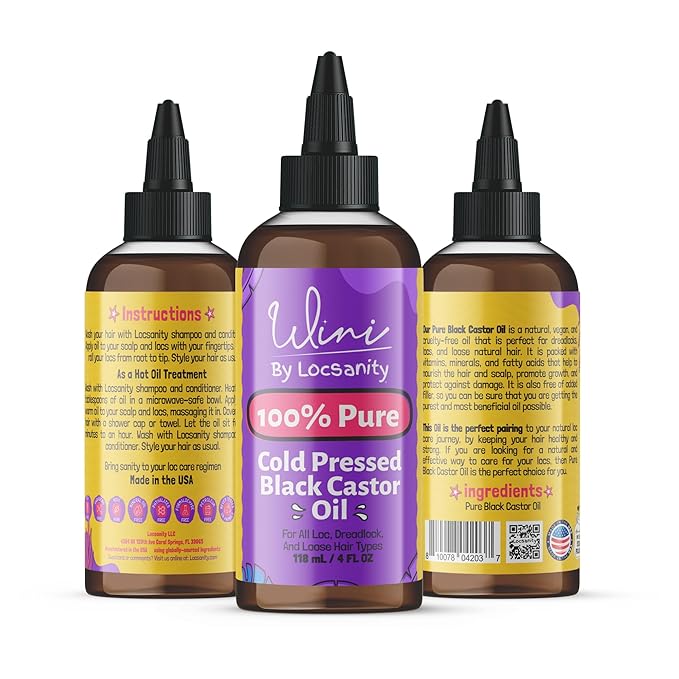 Locsanity Wini 100% Pure Oil 4 Pack, Jojoba, Argan, Coconut, Black Castor, 4 Fl Oz Each-Velvo Beauty