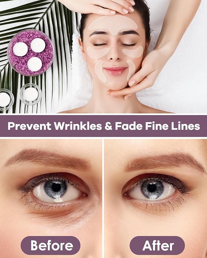 Reusable Anti-Wrinkle Patches Set, Reusable Silicone Patches Set, Forehead, Undereye and Smile Lines Repair-Velvo Beauty