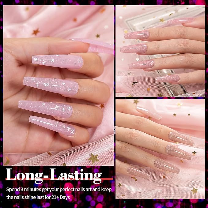 RARJSM Nude Glitter Gel Nail Polish 6pcs Set Sparkly Rainbow Shimmery Nail Gel Polish Iridescent Pigment Jelly Sheer Gray Pink Milky Peach Purple Translucent Natural Skin Tone Color 7.5ml Soak off-Velvo Beauty