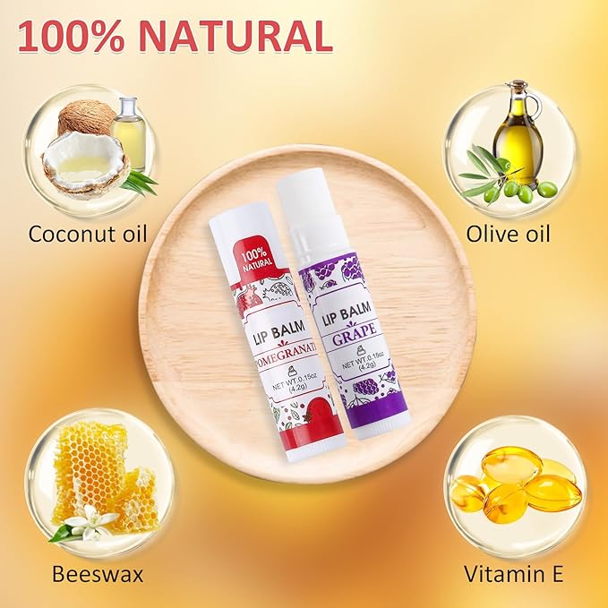 16 Pack Lip Balm, 100% Natural Lip Balm Bulk with Vitamin E and Coconut Oil, Moisturizing Lip Balm for Dry Lips - 16 Flavors-Velvo Beauty