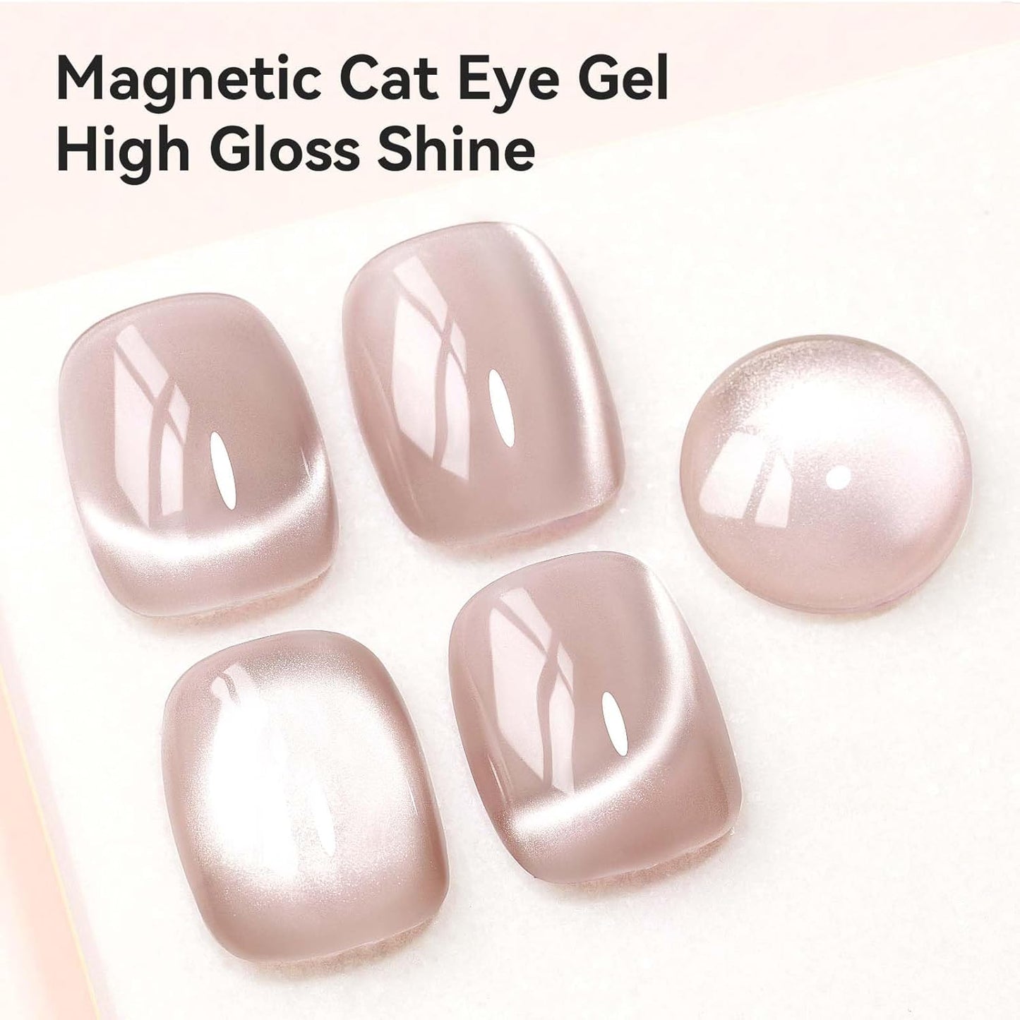 Nude Magnetic Cat Eye Gel Nail Polish Set with Magnetic Stick and Nail Lamp, 12ML-Velvo Beauty