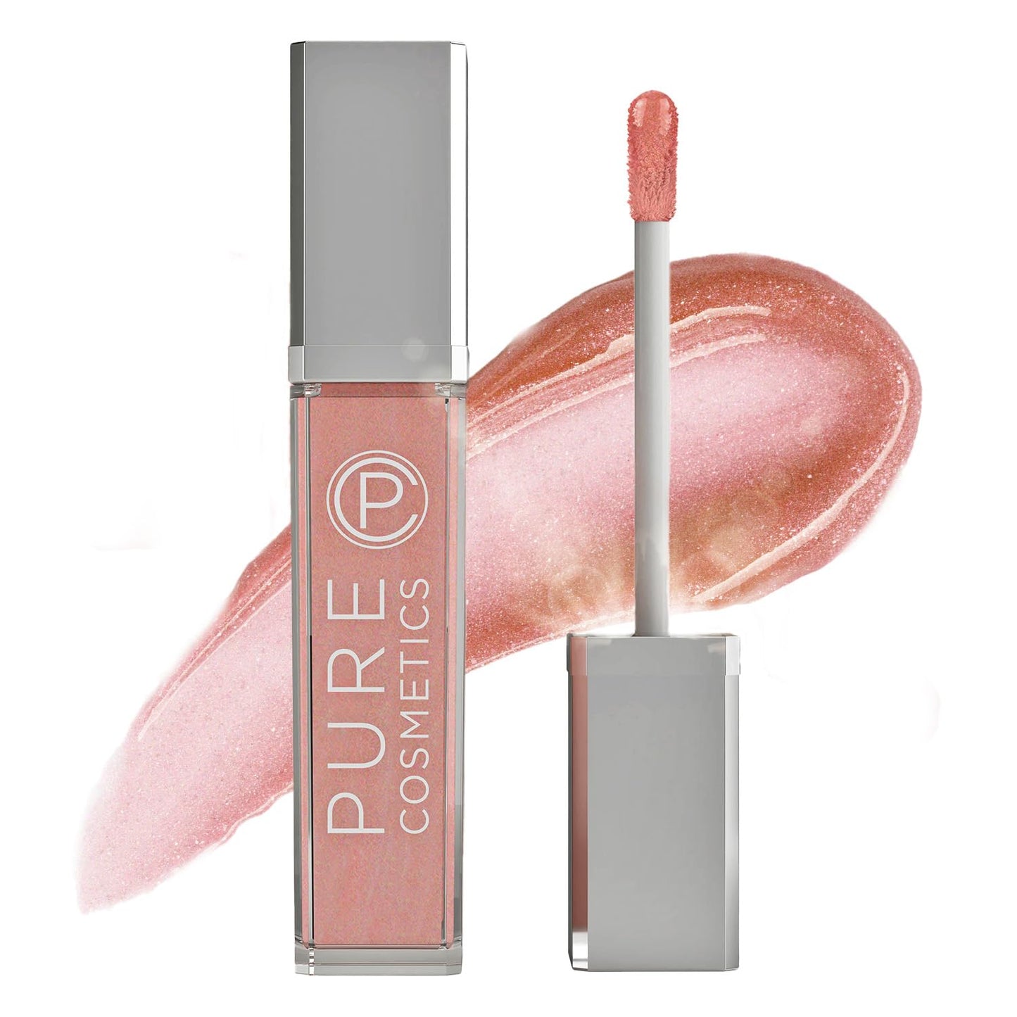 Pure Cosmetics Pure Illumination Lip Gloss - LED-lit Applicator w/Side Mirror - Non-Sticky, Moisturizing & Hydrating Lip Glosses - Soothes & Protects Dry Chapped Lips (Caribbean Coral)-Velvo Beauty