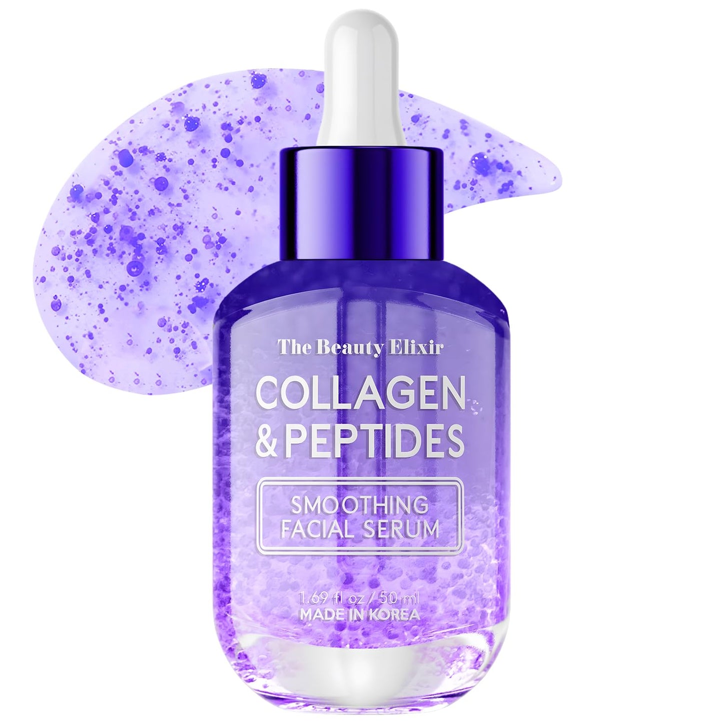 Collagen & Peptides Serum For Face - Dermatologist Tested, Anti-Aging, Hydrating & Repairing Treatment for Fine Lines & Wrinkles - Clean Beauty, Cruelty-Free Korean Skincare - 1.69oz-Velvo Beauty