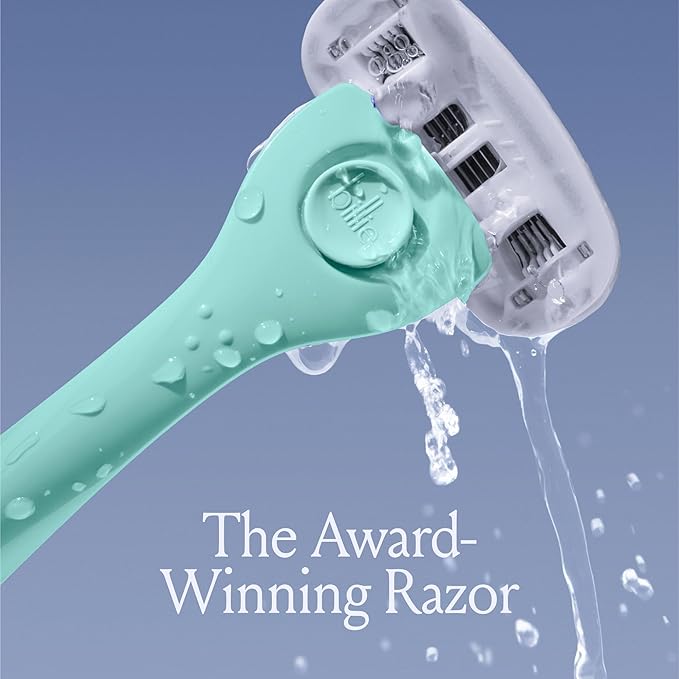 Billie Razors for Women Shave Kit – Razor + 4 x 5-Blade Razor Refills + Magnetic Holder – Minty-Velvo Beauty