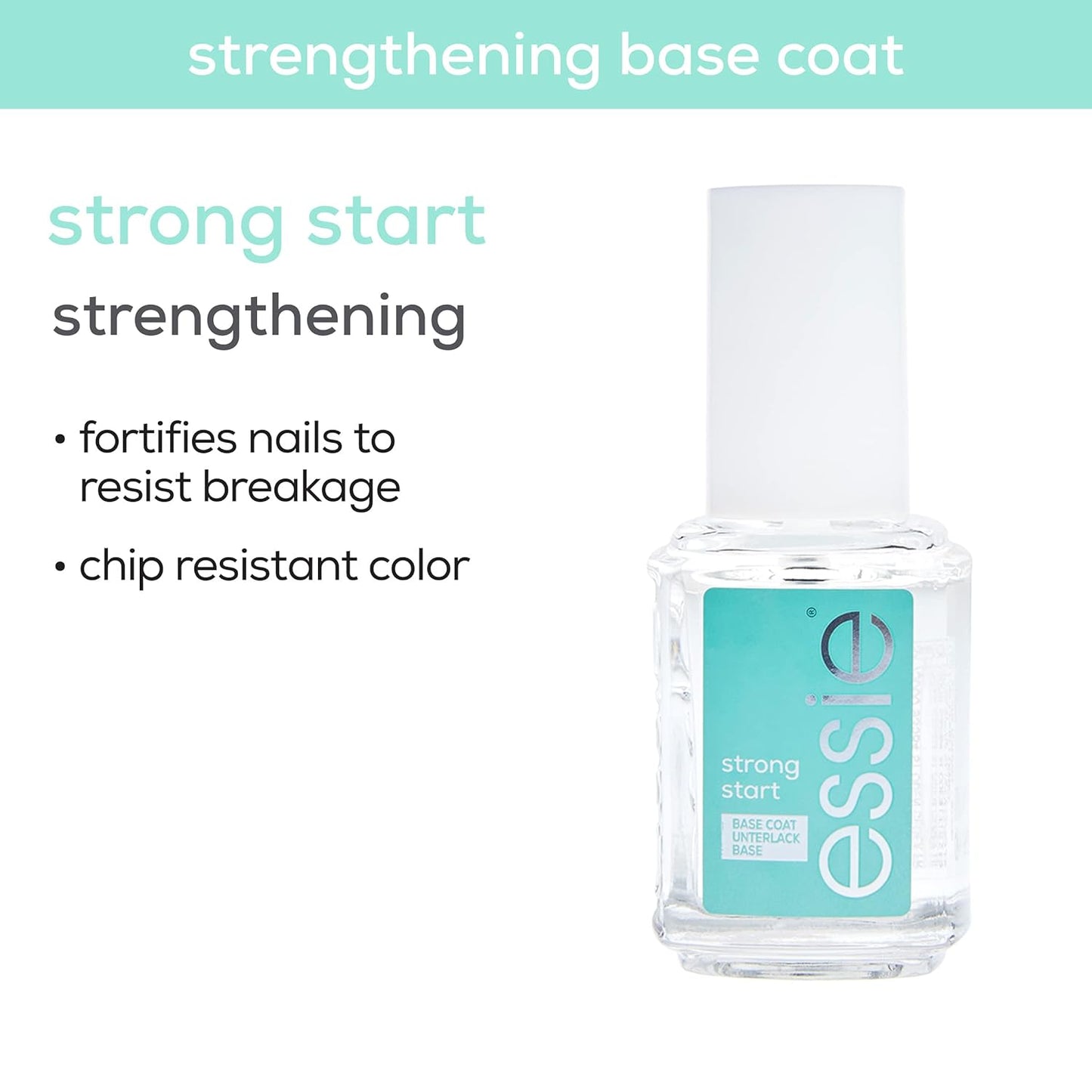 Essie Base Coat & Top Coat Set, Strong Start Strengthener Base Coat + Speed Setter Fast-Drying Top Coat, Gifts For Women And Men, 0.46 Fl Oz Each-Velvo Beauty