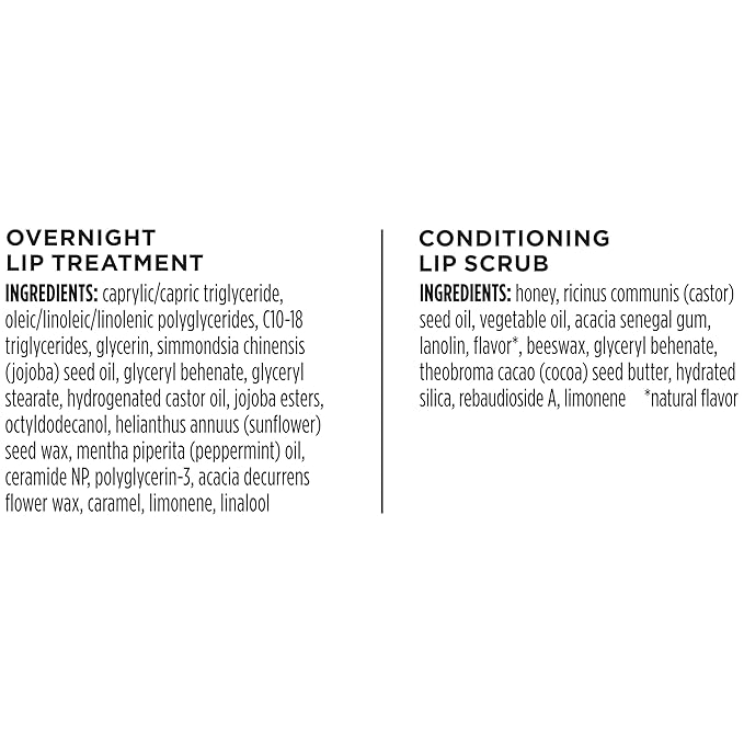 Burt’s Bees Conditioning Lip Scrub and Overnight Intensive Lip Treatment, With Ceramides, College Back to School Dorm Essentials, Exfoliates and Hydrates Lips 8 Hours, Natural Origin, 2 Jars, 0.25 oz-Velvo Beauty