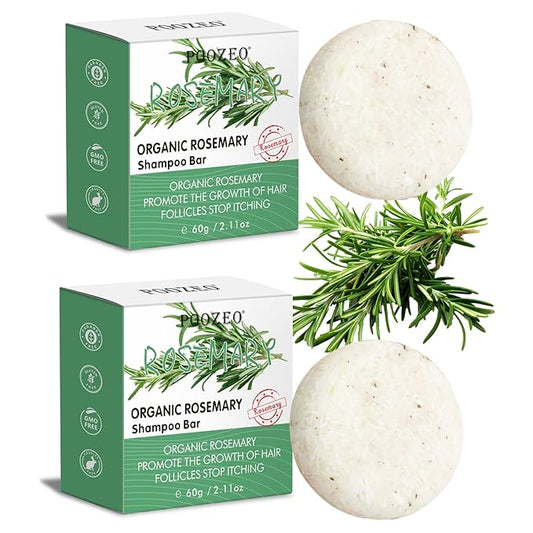 2 Pack Rosemary Hair Shampoo Bar,Deep Cleansing for Scalp Hair Loss Shampoo Soap,Organic Hair Oil Control,Solid Shampoo for Hair Growth, Refreshing and Hydrating Soap for Stocking Stuffers Women Gifts-Velvo Beauty