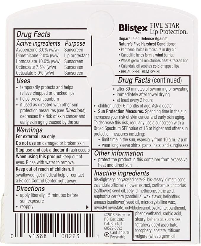 Blistex 5 Star Lip Protct Size .15oz, 3 pack-Velvo Beauty