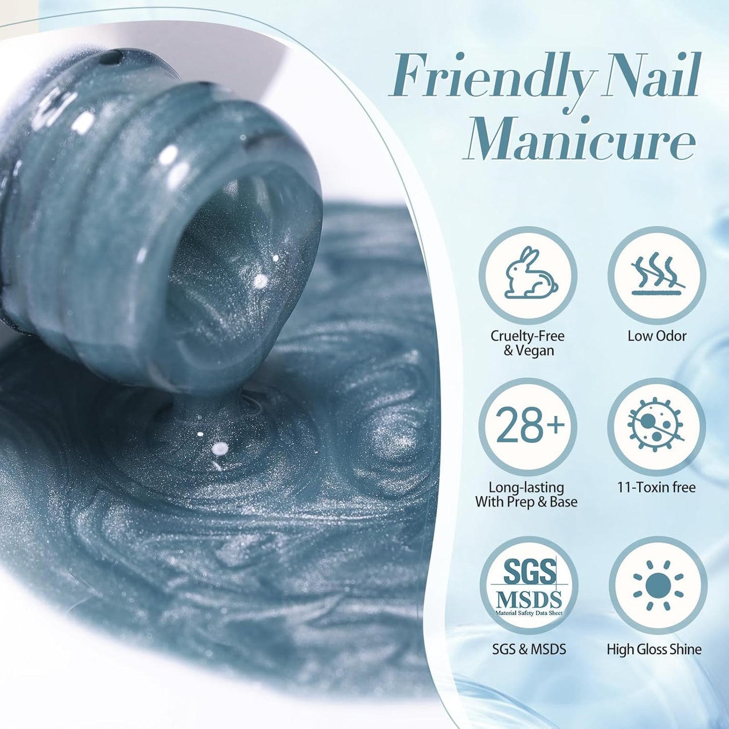 BORN PRETTY Cat Magnetic Eye Gel Nail Polish, Blue Glitter Cat Magnetic Gel Nail Polish, Crescent Bay Magnetic Nail Polish for Nail Art Manicure Salon DIY at Home 15ML-Velvo Beauty