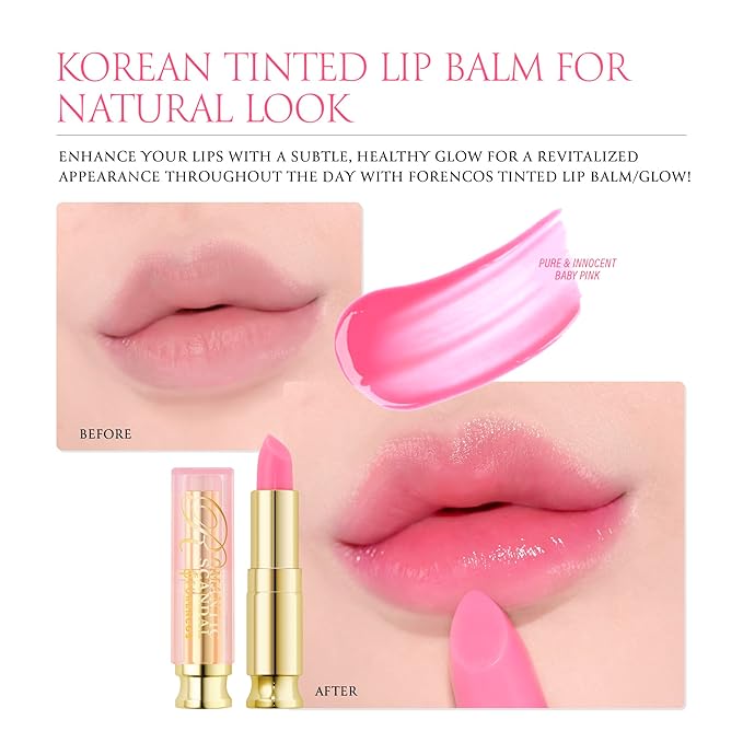 Tinted Lip Balm Hydrating 0.11 oz, Glow Pink Shade, Glossy High Pigmentation, Sheer and Smooth, Mositurizing, Natural Color (Pink Bouquet)-Velvo Beauty