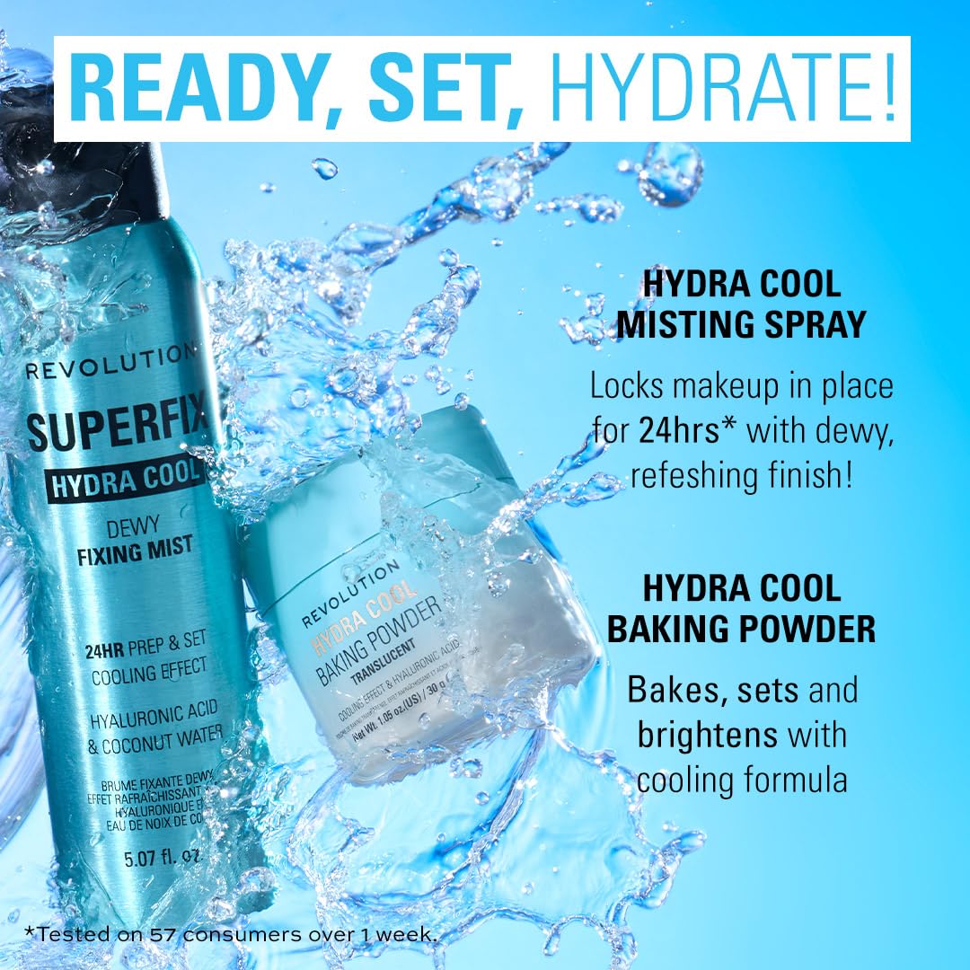 Revolution Beauty London, Hydra Cool Cooling Loose Baking Powder, Makeup Setting Powder for Hydrating Skin, Enriched with Hyaluronic Acid, Vegan & Cruelty-Free, 1.05 oz-Velvo Beauty