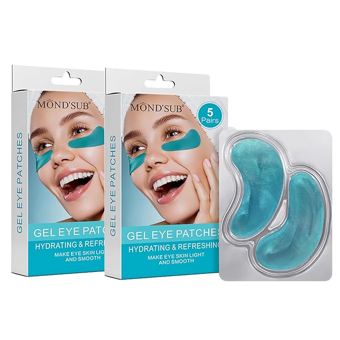 Premium Under Eye Patches, Gel Eye Patches Hydrating & Refresh for Puffy Eyes, Under Eye Bags & Dark Circles, Natural Collagen Eye Gels Pads, Crystal Anti-Aging Eye Mask (Light blue)-Velvo Beauty