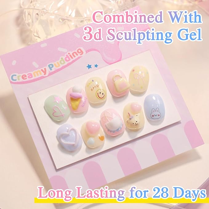 Double Rhythm 6 Pcs 15 ML Gel Polish Set Same Color Same Bottle Soak Off Gel Polish Kit Nail Art Manicure Salon DIY at Home for Women (Jelly Blue Purple Nude Pink-T6-40)-Velvo Beauty