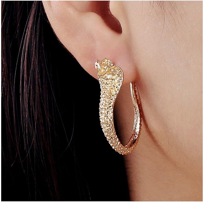 Vintage Snake Studs Earrings Gold Snake Dangle Earrings Animal Serpent Earrings Punk Cool Snake Earrings Jewelry for Women Girls Gifts-Velvo Beauty