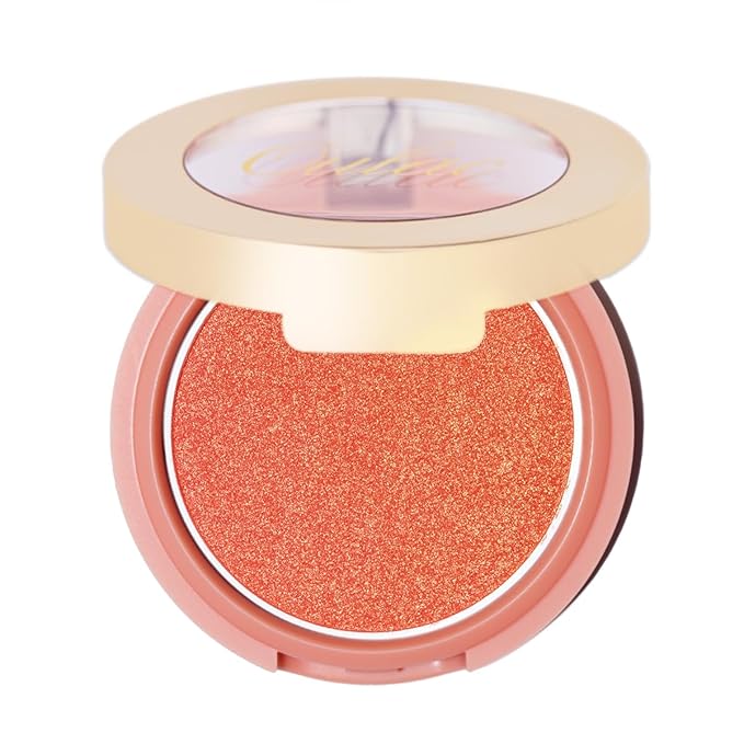 Oulac Luminisers Powdery Blusher for Cheeks Face Glow,Brighten Skin As Highlighter Makeup, Shimmer Blusher,Buildable and Vegan Cosmetics,4.8g F09 Summer Flame-Velvo Beauty