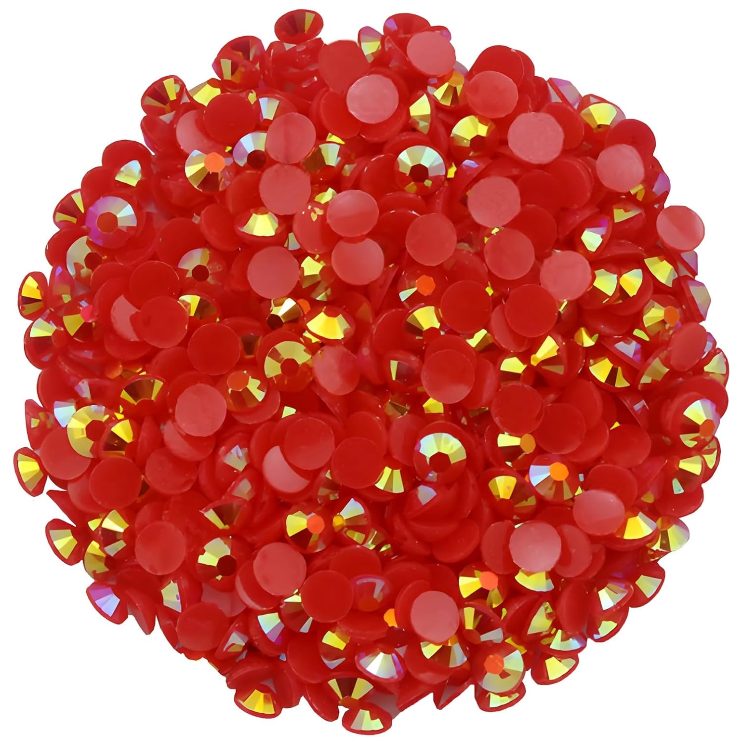 4500 Pcs SS12 3mm AB Flatback Rhinestones for Nails Art Crafts Glitter Round Shine Gems Crystals DIY Clothes Shoes （Red AB）-Velvo Beauty
