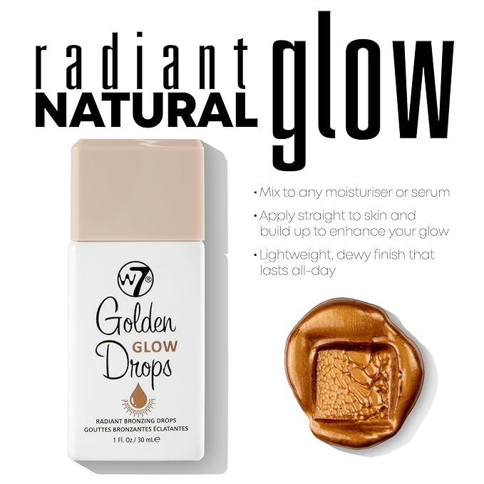 W7 Golden Glow Drops - Liquid Bronzing Drops For Flawless Skin & A Radiant Finish-Velvo Beauty
