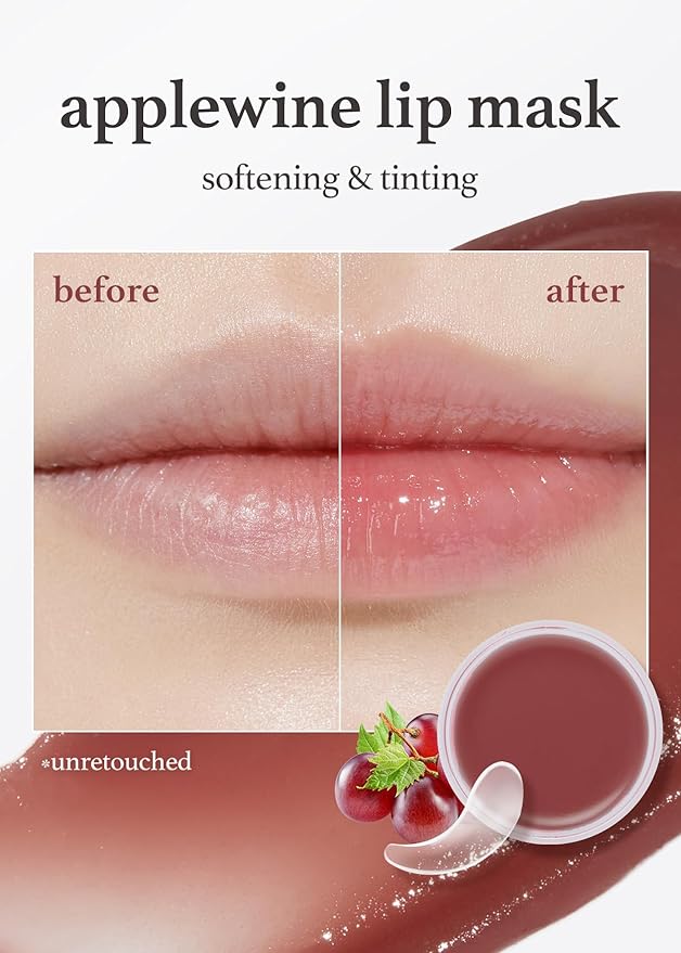 NOONI Applewine Korean Lip Tinting Butter | Natural Lip Balm with Wine Extract, Smoothing & Red Lip Mask, Exfoliator Balm for Dry Lips, Lip Treatment with Shea Butter and Vitamins, Vegan, 42 oz.-Velvo Beauty