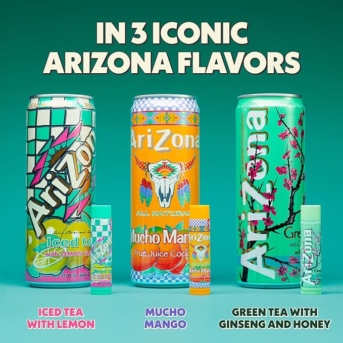 AriZona Iced Tea SPF 30 Lip Balms 3-Pack by Vacation Sunscreen, Hydrating Lip Sunscreen Chapstick, Water Resistant Vegan Sunscreen Lip Balm, 3 Iconic Flavors, Limited Edition SPF Chapstick (Pack of 3)-Velvo Beauty
