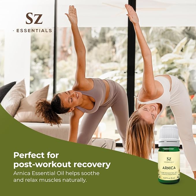 Arnica Essential Oil (Arnica Montana) – Therapeutic Grade, 100% Pure & Undiluted with Fresh Herbal Aroma for Soothing Relief, Aromatherapy, Muscle Recovery & Skin Care - Vegan 0.17 oz-Velvo Beauty