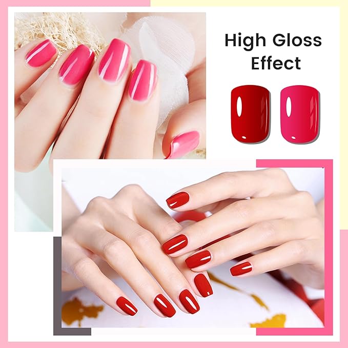 Nail Polish Set 6 Colors Multi colour Quick Drying Nail Polish, Black White Red Pink Collection Gifts for Women-Velvo Beauty
