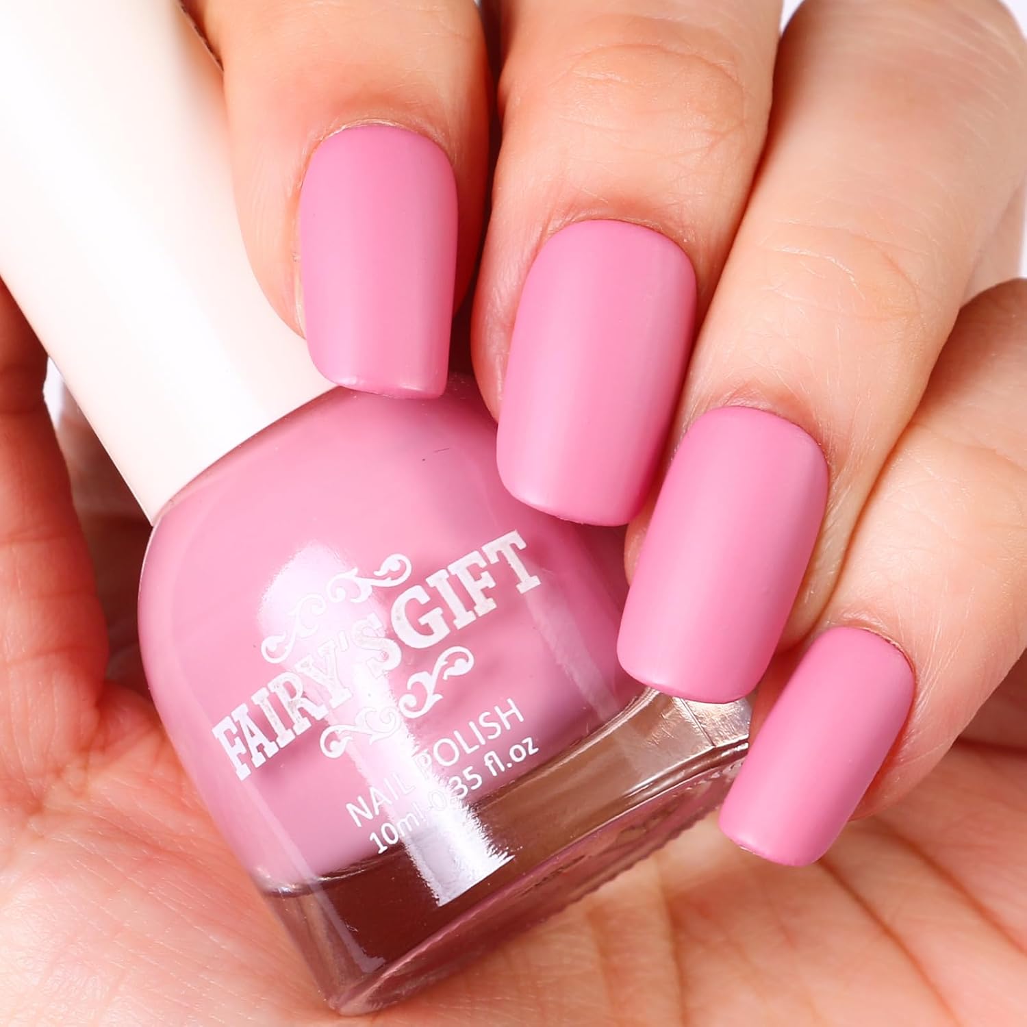 Matte Nail Polish Air Dry Nail Lacquer for Nail Art Varnish, Mist Effect Matte Finish Velvet Nail Polish, 0.35 fl oz (Deep Pink-22, 10 ML)-Velvo Beauty