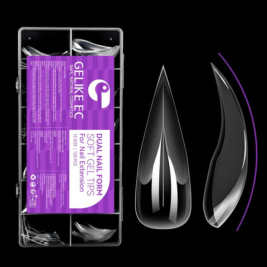 Gelike EC Cat Dual Forms for Extension: 120 Pcs Color Nail Form, 12 Size Nail Forms For Builder, Half Matte Gel Forms For Manicure Art Design Salon Diy-Velvo Beauty
