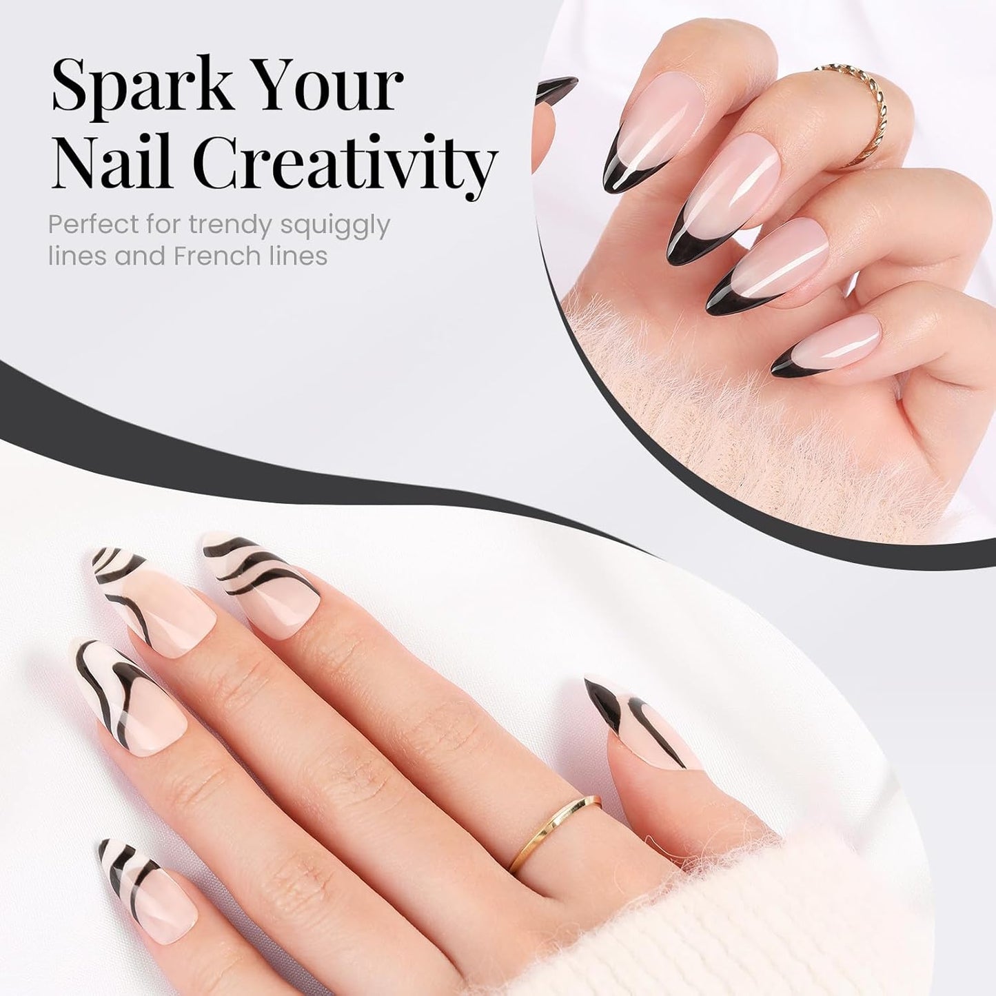 beetles Gel Polish Liner Gel Nail 7ml Classic Black Gel Polish Art Paint for Nails Built,Thin Line Nails Art Brush in Gel Pens UV LED Soak off Comic Nails Manicure DIY Gift for Women-Velvo Beauty