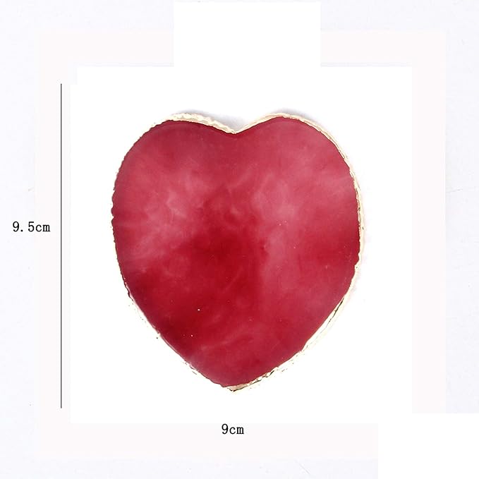 AKOAK 1 Pack Nail Heart Shape Resin Palette Agate Golden Edge Palette Crystal Edge Shooting Prop Palette Works Display Board Tools (Red)-Velvo Beauty